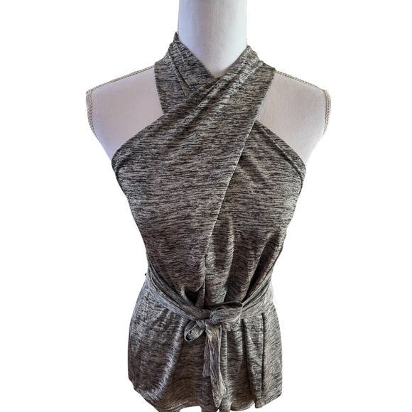 BCBGMAXAZRIA Tie Front Knit Sleeveless Halter Top S - Picture 3 of 9